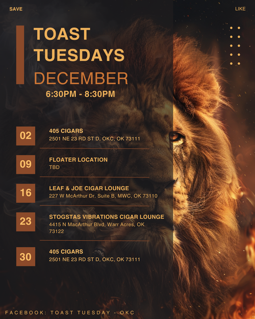 Toast Tuesday - December Dates and Locations